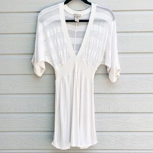 F21 | Cream Sheer Knit Top - Small